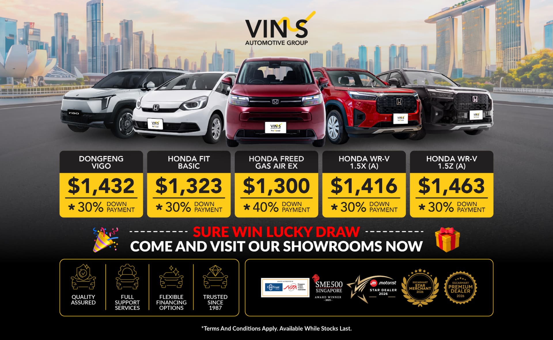Vin's New Cars Sure-Win Lucky Draw promotion poster